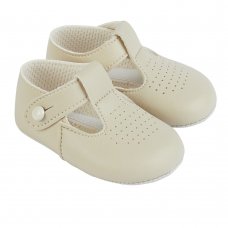 B625: Baby Soft Soled Shoe-Biscuit (Shoe Sizes: 0-4)